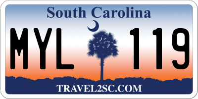 SC license plate MYL119