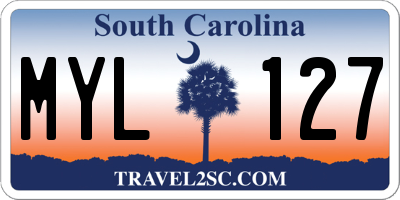 SC license plate MYL127