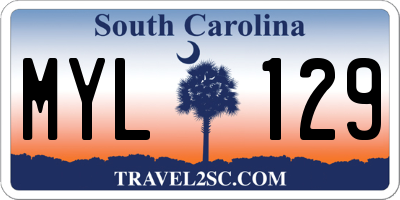 SC license plate MYL129