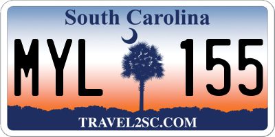 SC license plate MYL155