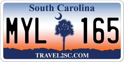 SC license plate MYL165