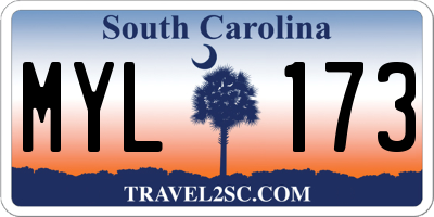 SC license plate MYL173