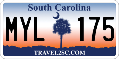 SC license plate MYL175