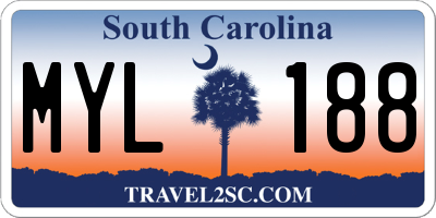 SC license plate MYL188