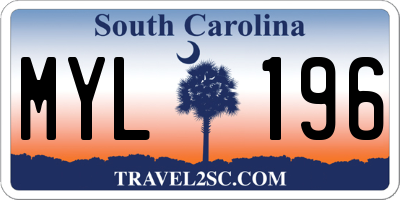 SC license plate MYL196