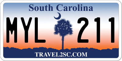 SC license plate MYL211