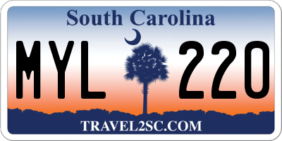 SC license plate MYL220