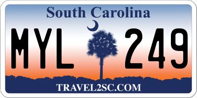 SC license plate MYL249