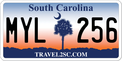 SC license plate MYL256