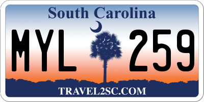 SC license plate MYL259
