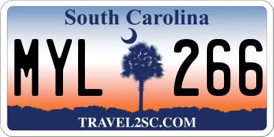 SC license plate MYL266