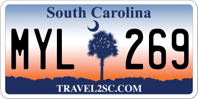 SC license plate MYL269