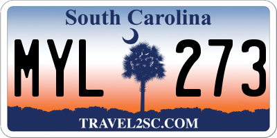 SC license plate MYL273