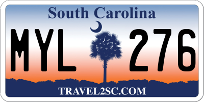 SC license plate MYL276