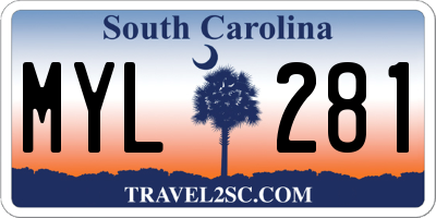 SC license plate MYL281