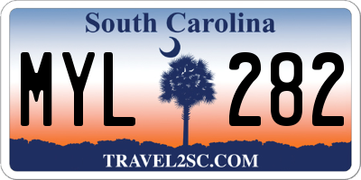 SC license plate MYL282