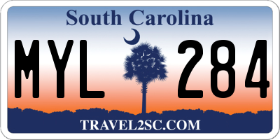 SC license plate MYL284