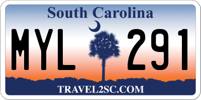 SC license plate MYL291