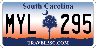 SC license plate MYL295