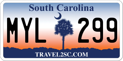 SC license plate MYL299