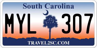 SC license plate MYL307