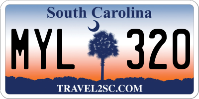 SC license plate MYL320