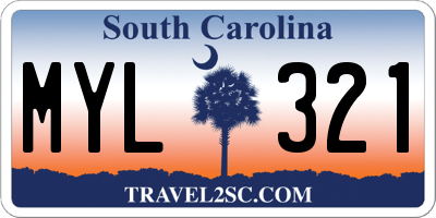 SC license plate MYL321