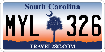 SC license plate MYL326