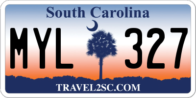SC license plate MYL327