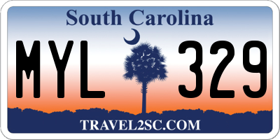 SC license plate MYL329