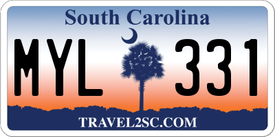 SC license plate MYL331