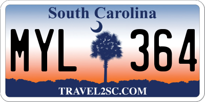SC license plate MYL364