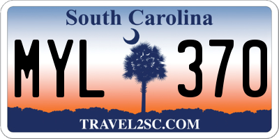 SC license plate MYL370