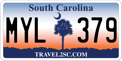 SC license plate MYL379