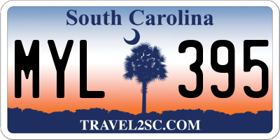 SC license plate MYL395