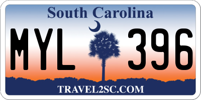 SC license plate MYL396