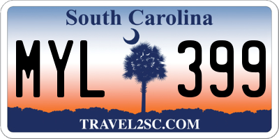 SC license plate MYL399