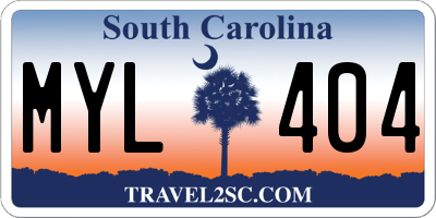 SC license plate MYL404