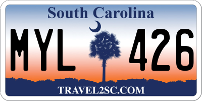 SC license plate MYL426