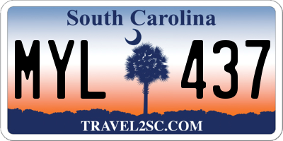 SC license plate MYL437
