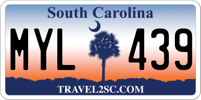 SC license plate MYL439