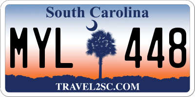 SC license plate MYL448