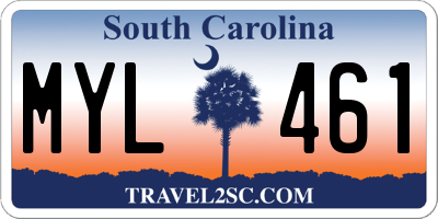 SC license plate MYL461