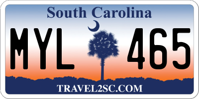 SC license plate MYL465
