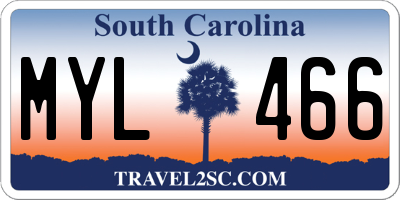 SC license plate MYL466