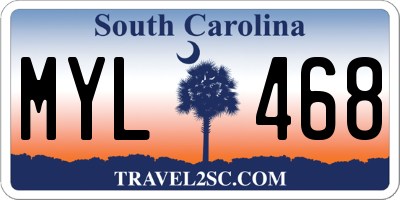 SC license plate MYL468