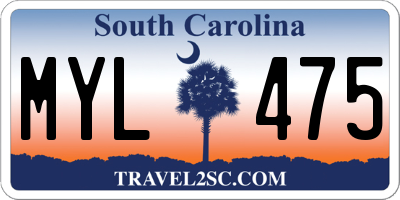 SC license plate MYL475