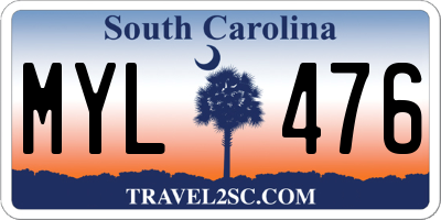 SC license plate MYL476