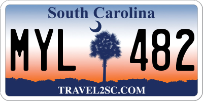 SC license plate MYL482