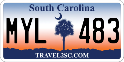SC license plate MYL483
